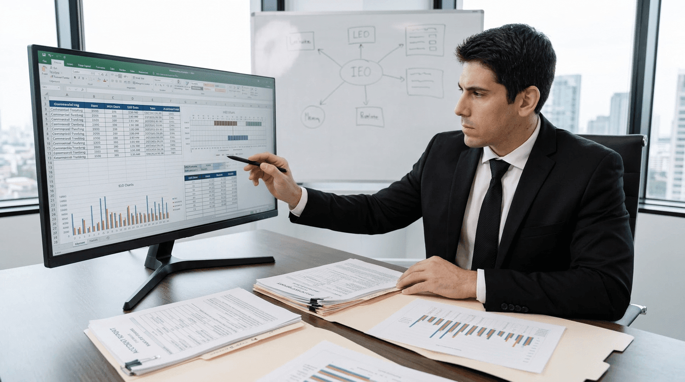 Truck accident lawyer analyzing semi-truck diagram with client